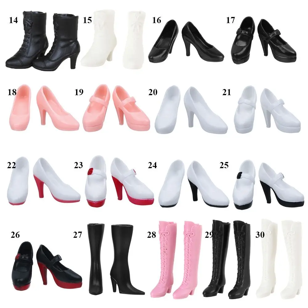 1Pair Plastic Doll Multistyles Long Knees Boots 1/3 1/6 Doll Shoes Fashion Female Doll Boots Fit Foot Length 2cm Dolls Shoes - Image 4