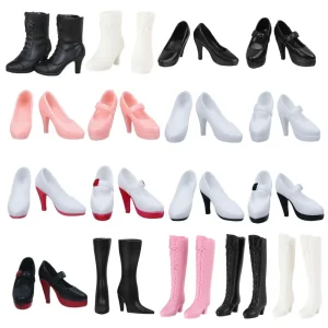 1Pair Plastic Doll Multistyles Long Knees Boots 1/3 1/6 Doll Shoes Fashion Female Doll Boots Fit Foot Length 2cm Dolls Shoes